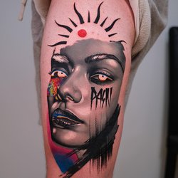 Татуировки в стиле glitch-art