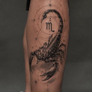Реалистичный Скорпион и глиф на предплечье