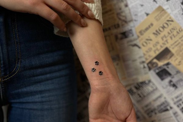 тату лапки на запястье