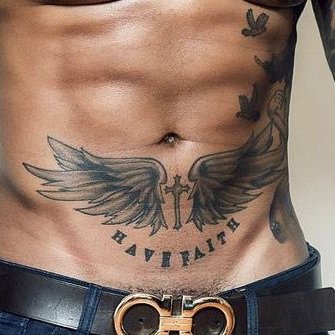 мужские тату на животе (35)