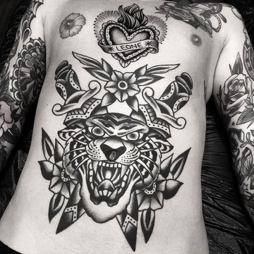 мужские тату на животе (14)