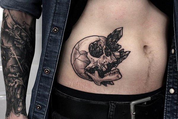 мужские тату на животе (1)