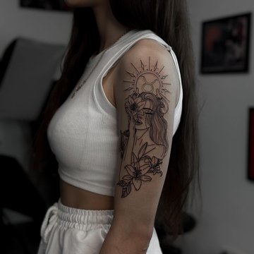 тату на плече