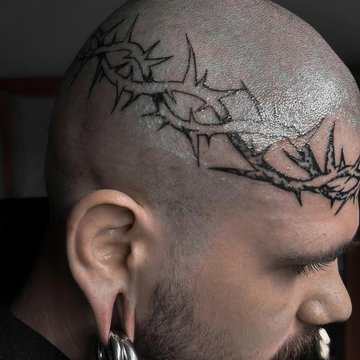 тату на голове